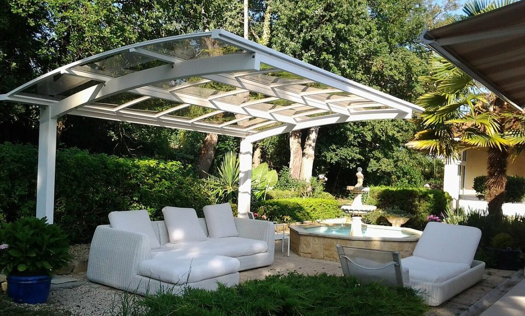 Carport blanc alu vitré