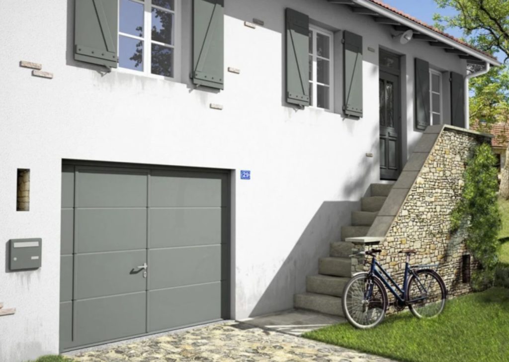 porte de garage avec portillon novoferm ral 7022