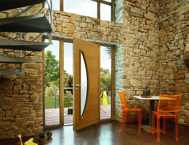 PORTE MIXTE BOIS ALU VITRAGE DEPOLI MINCO KOMILFO MB DIRECT VERSO
