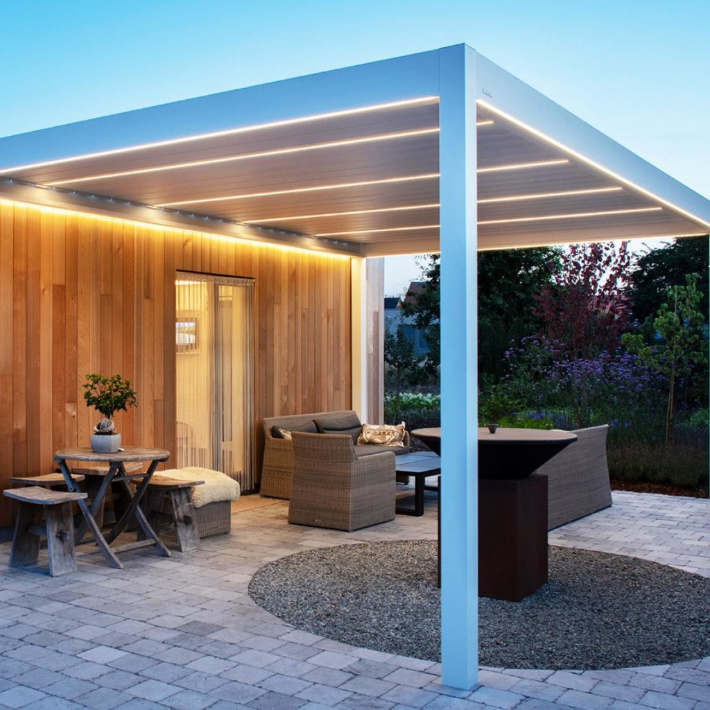 PERGOLA BIOCLIMATIQUE LEDS BRUSTOR KOMILFO MB DIRECT