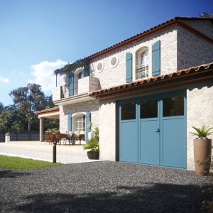 PORTE DE GARAGE BATTANTE VITREE RUPTURE POINT THERMIQUE GYPASS KOMILFO MB DIRECT