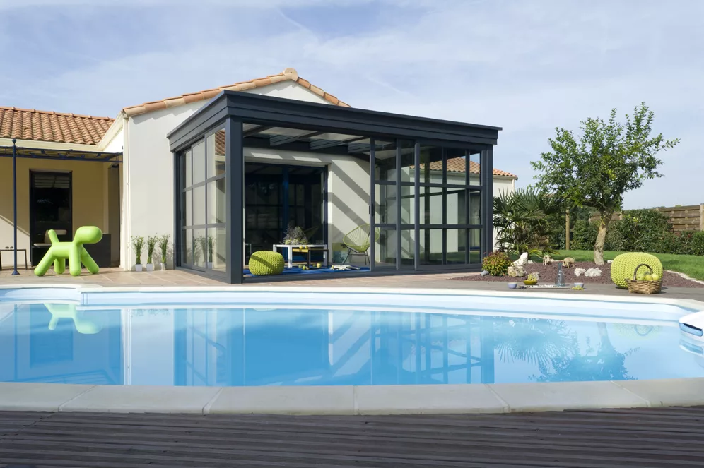 MB DIRECT CONCEPT ALU DIJON VERANDA MODERNE AVEC LUMISOLS