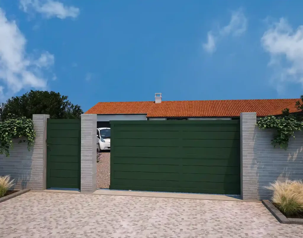 Portail coulissant aluminium ajouré Kostum - modèle Amaro