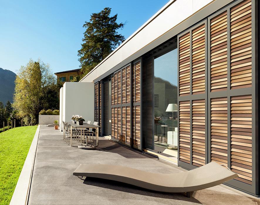 volets coulissants aluminium et bois