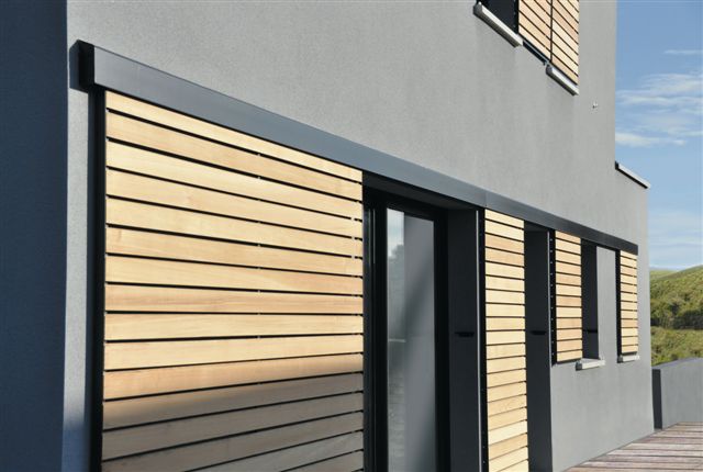 volets coulissants modernes aluminium bois