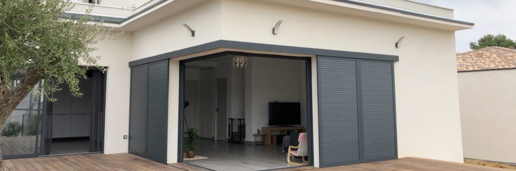 volets coulissants aluminium d'angle