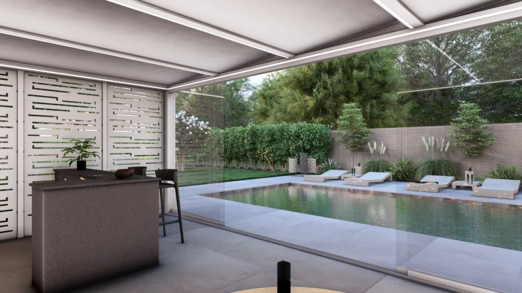 MB DIRECT CONCEPT ALU PERGOLA AVEC TOITURE PLEINE VITREE